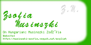 zsofia musinszki business card